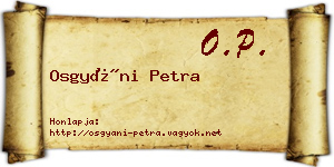 Osgyáni Petra névjegykártya